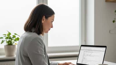 Deutsche Arbeitnehmerin füllt Steuererklärung am Laptop aus, Pendlerpauschale 2026