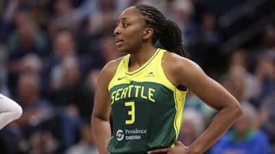Nneka Ogwumike defending during a 2024 WNBA game