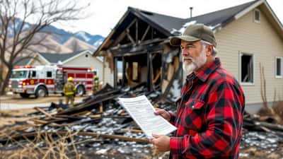 Fire engines and emergency responders at a wildland fire in Utah