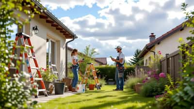 Propriétaire consultant la météo demain avant des travaux extérieurs en 2026