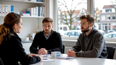 Jonge man in consult met gezondheidsexpert over mentale crisis en benzodiazepinegebruik