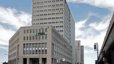Complexe FTQ building in Quebec, headquarters of the Fédération des travailleurs et travailleuses du Québec