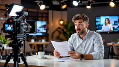 Homem em entrevista no Dois às 10 a reagir com choque a acusações públicas sobre dívidas