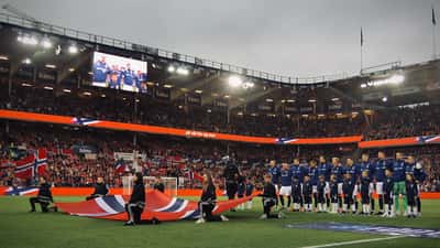 Andreas Schjelderup pela seleção norueguesa na Copa do Mundo 2026