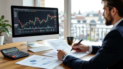 Investisseur parisien consultant ses documents fiscaux et graphiques CAC 40 en 2026