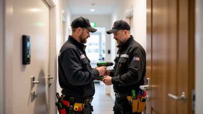 Finnish locksmith installing security lock on apartment door Helsinki 2026