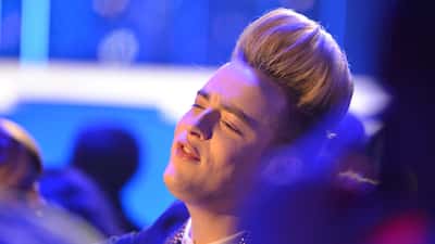 John and Edward Grimes performing together as Jedward at Eurovision Song Contest