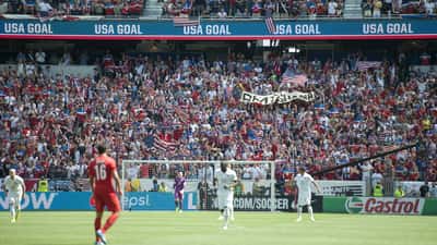 Partita di calcio USA contro Turchia al Red Bull Arena durante i Mondiali