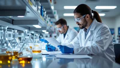 Infectious disease physician reviewing antimicrobial susceptibility test results in a clinical microbiology laboratory