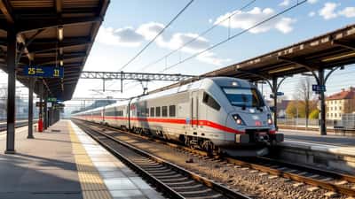 Treno ad alta velocità in una stazione ferroviaria italiana moderna, simbolo delle dimissioni Donnarumma Fs nel 2026