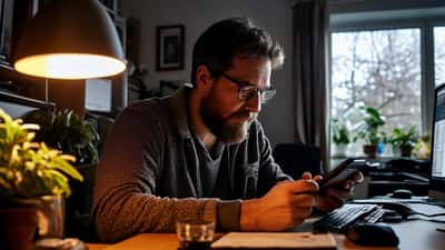 Expert informatique analysant une application crypto suspecte sur smartphone dans un bureau à Genève