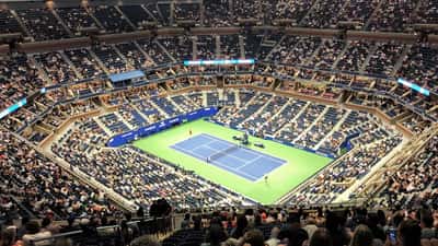 Women's tennis match at US Open Louis Armstrong Stadium, Flushing Meadows 2026