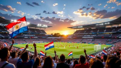 Estádio lotado durante o jogo Uruguai vs Espanha no Mundial 2026