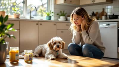 Veterinarian examining a lethargic dog in an Australian emergency animal clinic after suspected xylitol poisoning