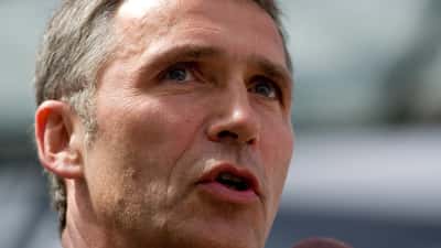 Jens Stoltenberg, norwegischer Finanzminister, bei einer offiziellen Veranstaltung