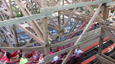 Goliath roller coaster at Six Flags amusement park
