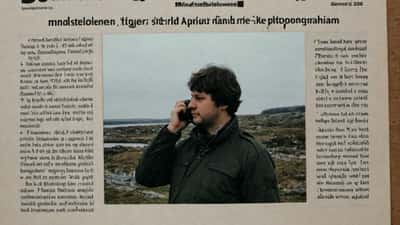 Dansk butiksansat kigger på lønseddel ved kassen i supermarked