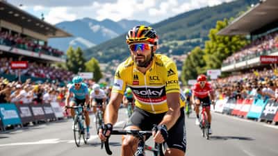 Laurent Jalabert avec un micro RTL lors du Tour de France 2026