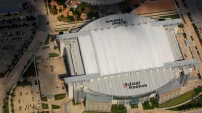 Luftfoto av NRG Stadium i Houston, nå Houston Stadium for VM 2026