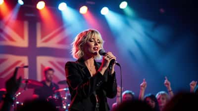 Dramatisk konsertscene i Norge med rocklyssetting og sanger på scenen, 2026-turné
