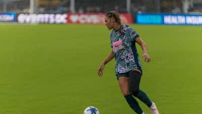 Trinity Rodman in action for Washington Spirit in an NWSL match