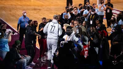 Luka Doncic of the Los Angeles Lakers during an NBA game
