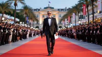 Réalisateur français sur le tapis rouge du Palais des Festivals à Cannes lors de la cérémonie d'ouverture 2026