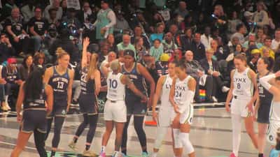 WNBA Finals 2024 basketball action on court New York Liberty Minnesota Lynx
