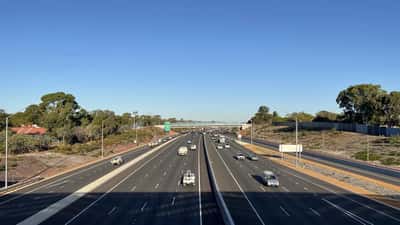 Tonkin Highway in Redcliffe, Western Australia, showing the multi-lane highway used by thousands of Perth commuters daily