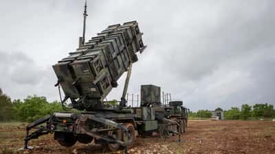 Patriot PAC-3 missilsystem med avfyringsramp under militärövning i Sverige