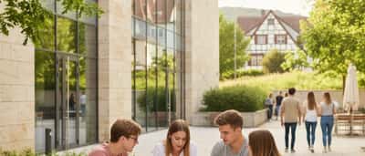 Teenager und Nachhilfelehrer lernen gemeinsam Mathematik am Schreibtisch in einem modernen Wohnzimmer