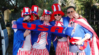 Team USA soccer fans cheering at World Cup 2026 match in stadium showing American spirit
