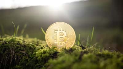 Bitcoin och kryptovaluta symboliserar Cronos CRO token-burn och finansiell investering