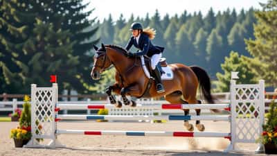 Svensk hopptyttare på häst i femstjärnig Grand Prix-arena under 2026