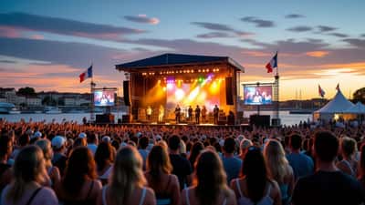 Foule profitant d'un concert en plein air aux Francofolies de La Rochelle 2026