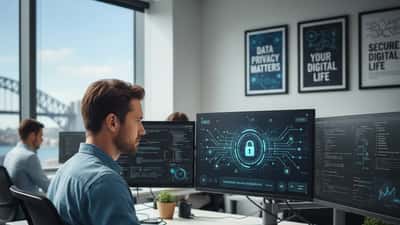 Australian IT security specialist reviewing digital identity migration options at a Sydney tech office