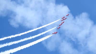 Red Arrows BAE Hawk T1A jets in formation display 2026