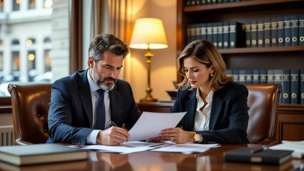 Consultor fiscal e cliente a rever documentos IFICI em escritório no Porto