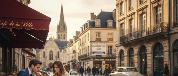 Uomo italiano che confronta preventivi assicurazione auto al tavolo della cucina con laptop e documenti