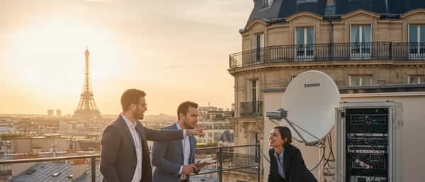 IT-tekniker ansluter nätverkskablar vid en serverrack i ett ljust svenskt kontor