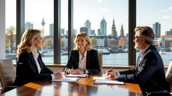Notaris in Rotterdam legt VvE akte van splitsing wijziging uit aan appartementseigenaren aan een bureau met juridische documenten