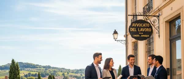 Avvocata italiana consulta un cliente nel suo studio legale con luce pomeridiana calda e libri giuridici sugli scaffali