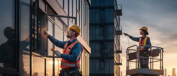 Canadian homeowner in kitchen looking at electrical panel while holding smartphone