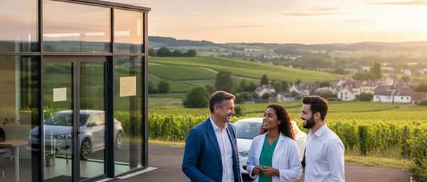 Médecin en blouse blanche consultant un patient dans un cabinet médical éclairé la nuit