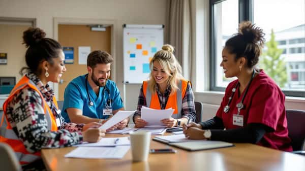 Workers in NHS sector reviewing their pay agreement in the UK, 2026