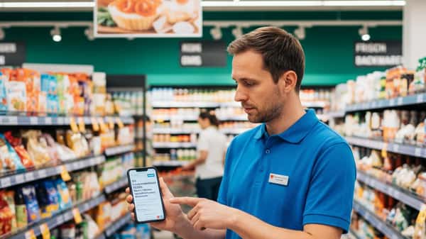 Österreichischer Arbeitnehmer im Supermarkt prüft seine KV-Rechte 2026