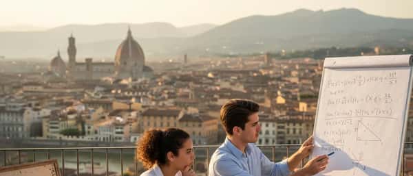 Studente e insegnante privata seduti al tavolo di una cucina italiana durante una lezione di ripetizioni di matematica