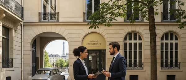 Svensk kvinna granskar juridiska dokument vid köksbordet i en ljus skandinavisk lägenhet