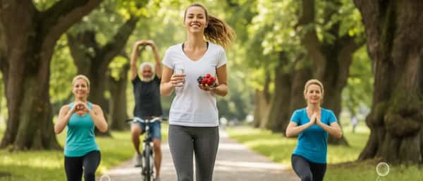 Junge Frau bereitet ein proteinreiches Frühstück mit Eiern und Gemüse in einer hellen Küche zu