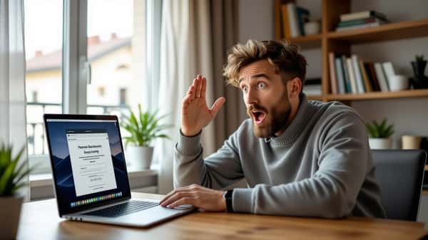 Mains tapant en urgence sur un clavier à Lyon pour récupérer l'accès à des comptes compromis après usurpation d'identité en ligne